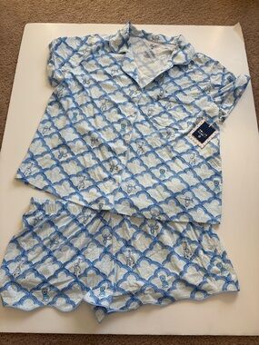 Roller Rabbit Target Trellis Pajama Shorts Set Size XL Blue Monkey New with Tags